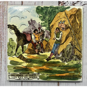 Ceramic Tile Trivet Ceramica Sevilla Spain Pero Venga La Carta Dios Que Me Mudo